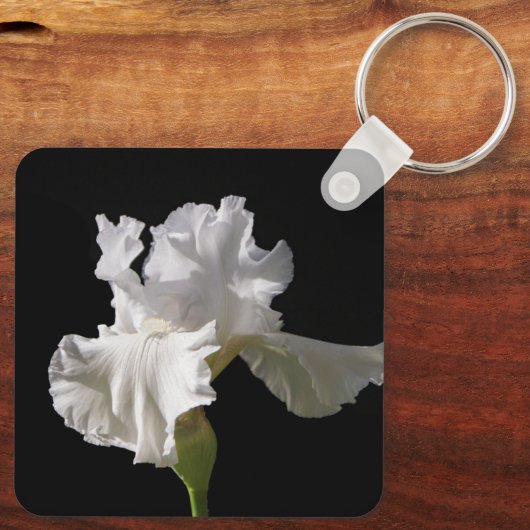 Flowers | White Iris Sleutelhanger (Achterkant)
