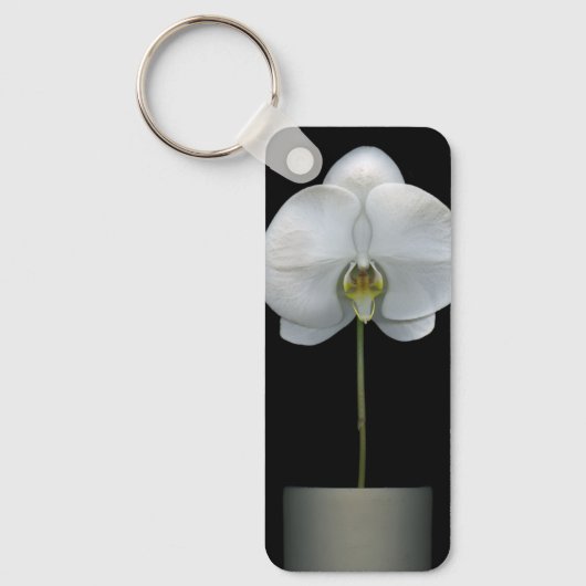 Flowers | White Orchid Flower Sleutelhanger (Voorkant)