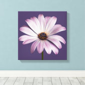 Flowers | White & Purple Daisy Canvas Afdruk (Insitu (Houten vloer))