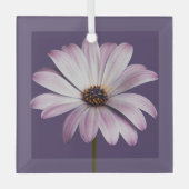 Flowers White & Purple Daisy Glas Ornament (Voorkant)