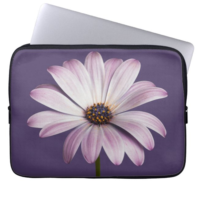 Flowers White & Purple Daisy Laptop Sleeve (Voorkant)