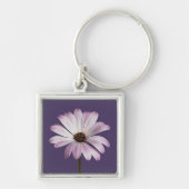 Flowers White & Purple Daisy Sleutelhanger (Voorkant)
