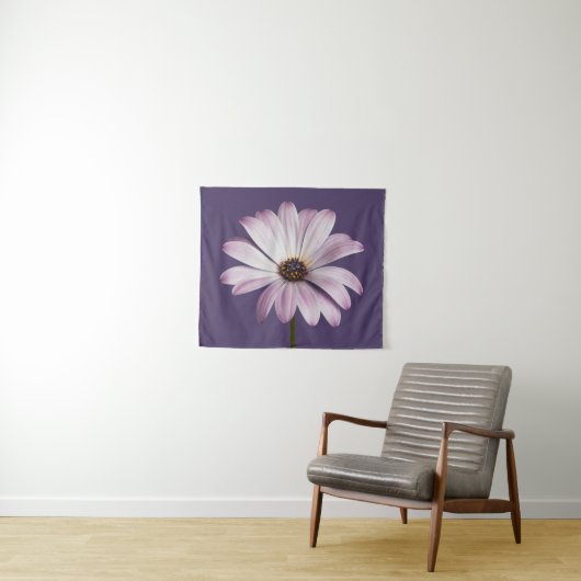 Flowers White & Purple Daisy Wandkleed (In Situ (horizontaal))
