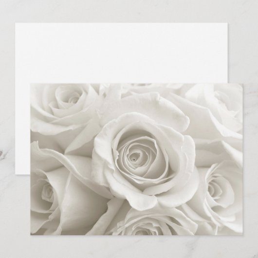 Flowers | White Roses Bedankkaart (Voorkant / Achterkant)