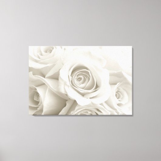 Flowers | White Roses Canvas Afdruk (Voorkant)