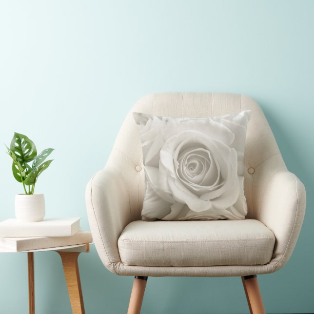 Flowers | White Roses Kussen (Stoel)