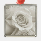 Flowers | White Roses Metalen Ornament (Voorkant)