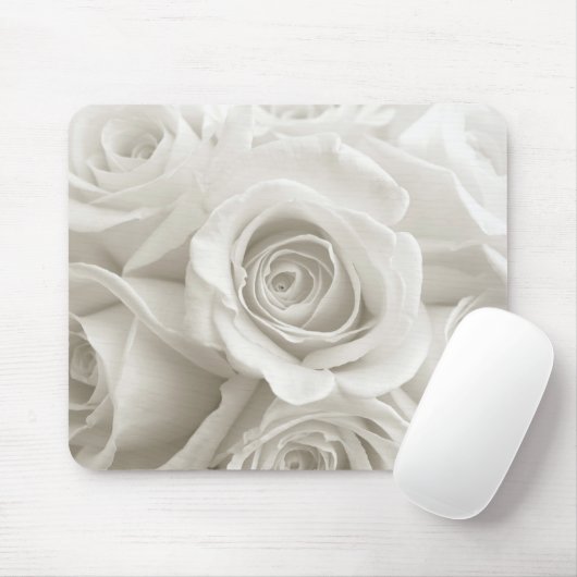 Flowers | White Roses Muismat (Met muis)