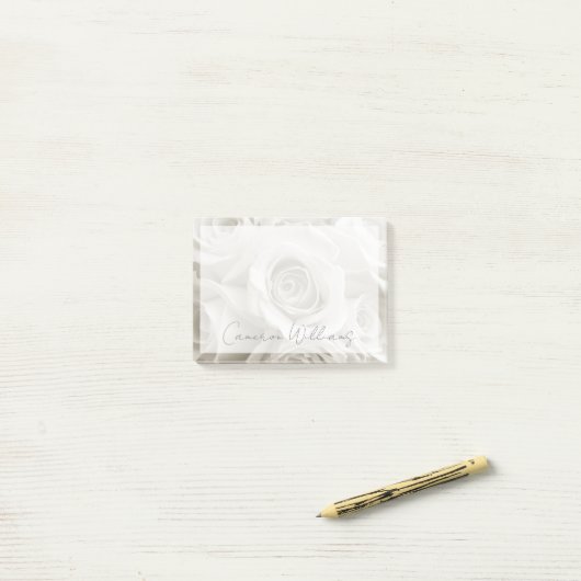 Flowers | White Roses Post-it® Notes (Op bureau)