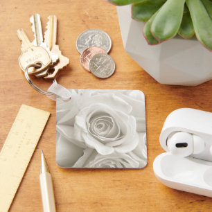 Flowers   White Roses Sleutelhanger