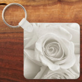 Flowers | White Roses Sleutelhanger (Voorkant)