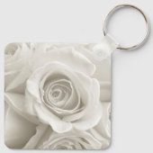 Flowers | White Roses Sleutelhanger (Achterkant)