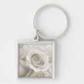 Flowers | White Roses Sleutelhanger (Voorkant)