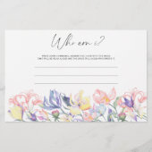 Flowers - Wie ben ik vrijgezellenfeest spel Briefpapier (Voorkant)