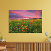 Flowers Wildflower Field Snowcapped Mountains Canvas Afdruk (Insitu (Woonkamer))