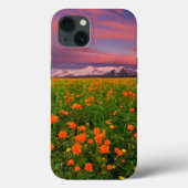 Flowers Wildflower Field Snowcapped Mountains Case-Mate iPhone Case (Achterkant)
