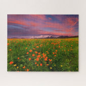 Flowers Wildflower Field Snowcapped Mountains Legpuzzel (Horizontaal)