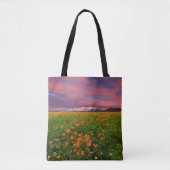 Flowers Wildflower Field Snowcapped Mountains Tote Bag (Voorkant)