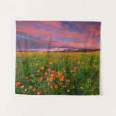 Flowers Wildflower Field Snowcapped Mountains Wandkleed (Voorkant (horizontaal))