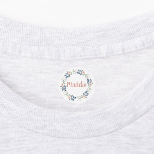 Flowers Wreated Custom Name Labels (Aangebracht)