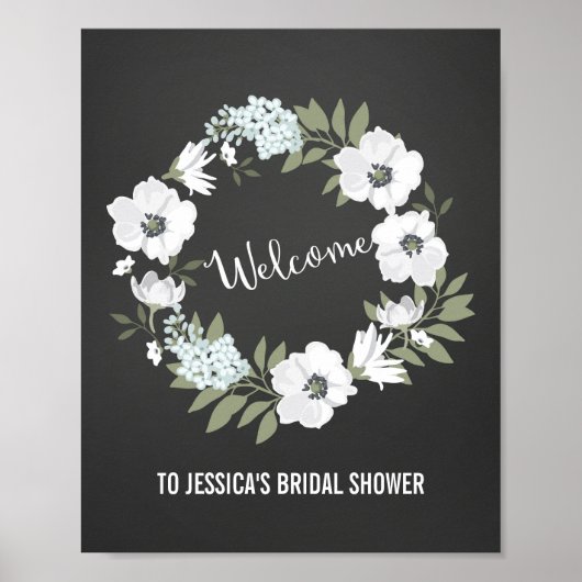 Flowers Wreater Welcome Poster Print (Voorkant)