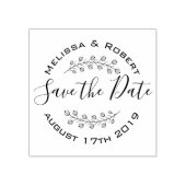 Flowers Wreath Modern Wedding Save the Date 2 Rubberstempel (Afrduk)