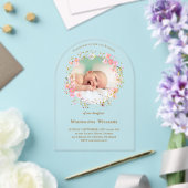 flowers wreath photo frame | Baptism Invitation Acryl Uitnodigingen (Insitu (Huwelijk))