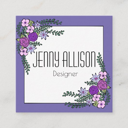 Flowers WreatVisitekaartje Vierkante Visitekaartje (Voorkant)