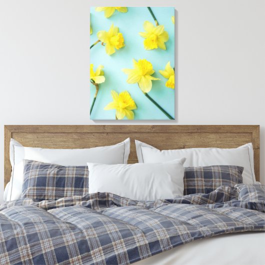 Flowers | Yellow Daffodils Canvas Afdruk (Insitu (Slaapkamer))