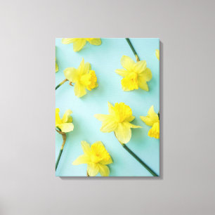 Flowers Yellow Daffodils Canvas Afdruk