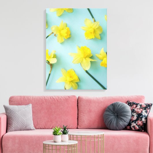 Flowers | Yellow Daffodils Canvas Afdruk (Insitu (Woonkamer))