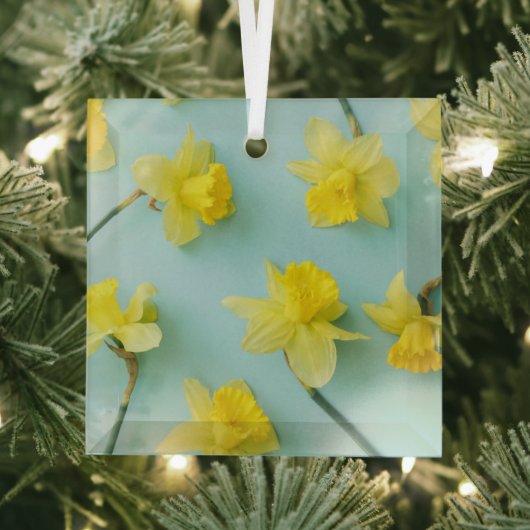 Flowers | Yellow Daffodils Glas Ornament (Insitu)