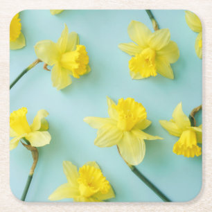 Flowers Yellow Daffodils Kartonnen Onderzetters