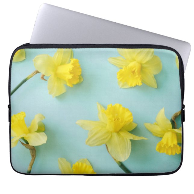 Flowers | Yellow Daffodils Laptop Sleeve (Voorkant)