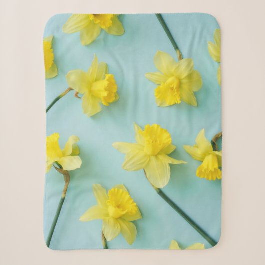Flowers | Yellow Daffodils Sherpa Deken (Voorkant)