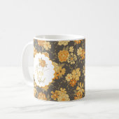 Flowers Yellow Oranje Quote BE Koffiemok (Voorkant links)
