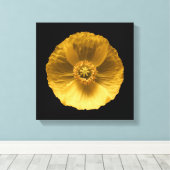 Flowers | Yellow Poppy Canvas Afdruk (Insitu (Houten vloer))