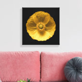 Flowers | Yellow Poppy Canvas Afdruk (Insitu (Woonkamer))