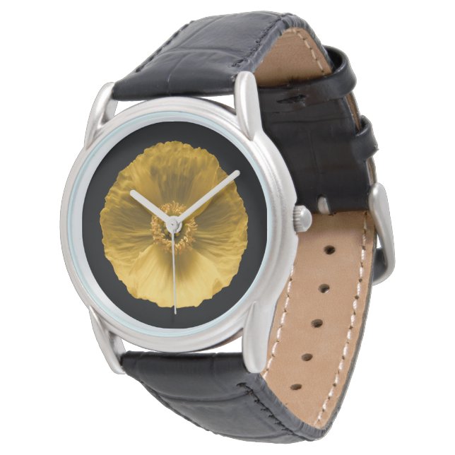 Flowers | Yellow Poppy Horloge (Gekanteld)