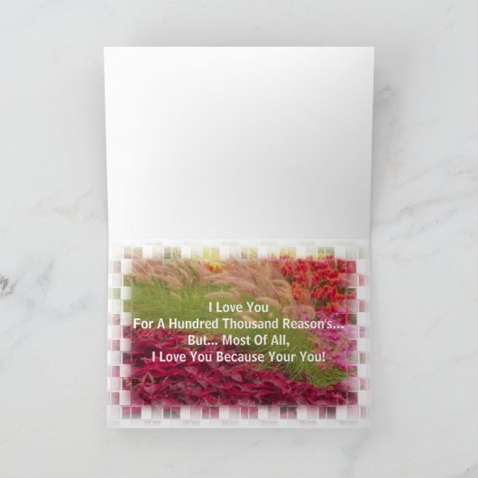 FlowersHeel kleurrijk1, ik hou van je! Kaart (Binnen)