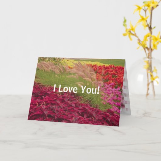 FlowersHeel kleurrijk1, ik hou van je! Kaart (Gele Bloem)