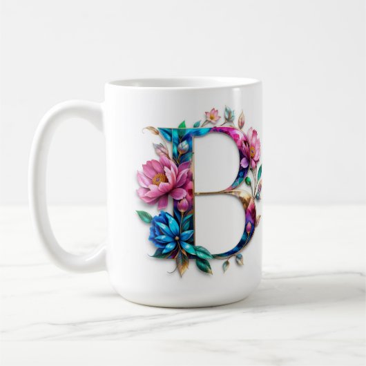Flowery B letter koffie mok (Links)