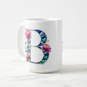 Flowery B letter koffie mok (Voorkant links)