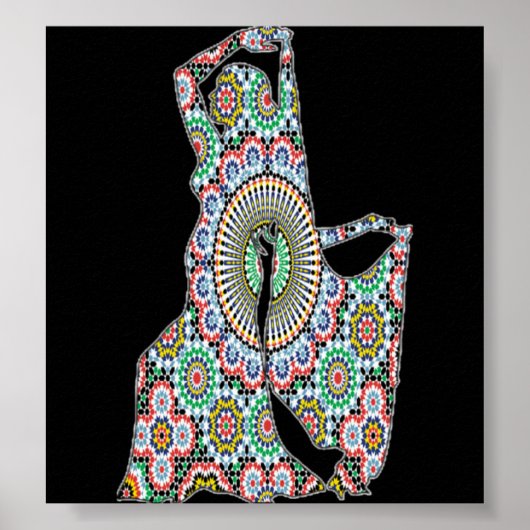 Flowery Belly Dancer Cutout poster (Voorkant)