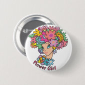 Flowery Bloemenmeisje Button (Voorkant /achterkant)