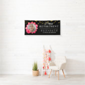 Flowery Custom Photo Retirement Party Banner (Insitu)
