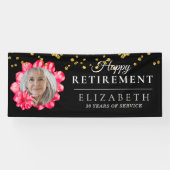 Flowery Custom Photo Retirement Party Banner (Horizontaal)