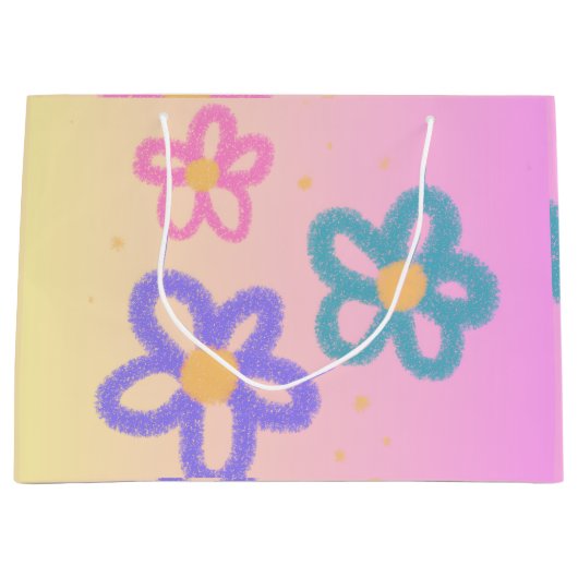 Flowery cute Gift bag Groot Cadeauzakje (Voorkant)