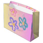 Flowery cute Gift bag Groot Cadeauzakje (Achterkant Gekanteld)