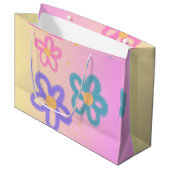 Flowery cute Gift bag Groot Cadeauzakje (Voorkant Gekanteld)